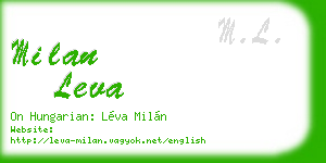 milan leva business card